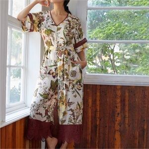 Tiny Anthropologie Floral Lace Jumpsuit Size Small